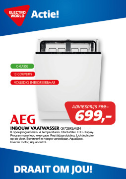 AEG INBOUW VAATWASSER GI72Bremen