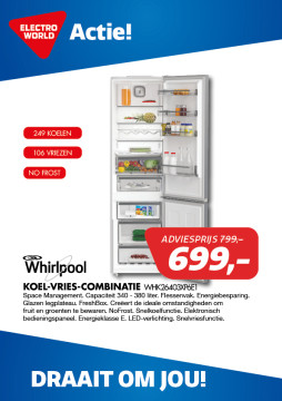 Whirlpool koel-vries-combinatie WHK26403XP6E1