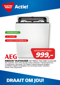 AEG Inbouw Vaatwasser FSE77BERLIN 7000 SERIE GLASSCARE