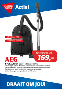 AEG STOFZUIGER CLEAN 6000 AB61C3GG