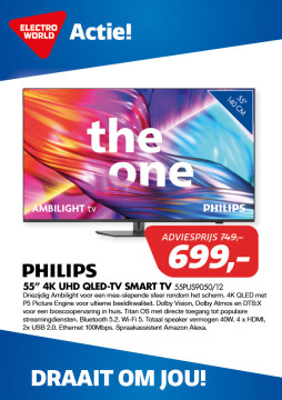 Philips 55 INCH 4K UHD QLED-tv Smart TV 55PUS9050/12