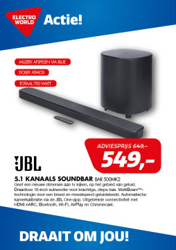 JBL 5.1 kanaals Soundbar BAR 500MK2