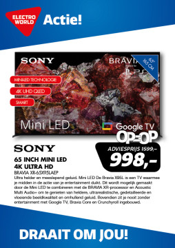 Sony 65 inch Mini LED 4K Ultra HD Bravia XR-65X95LAEP